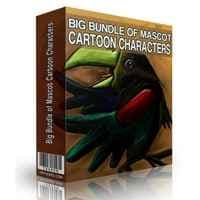 Große Bundle von Maskottchen Zeichentrickfiguren