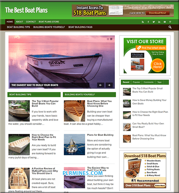 Bootspläne PLR WordPress Blog