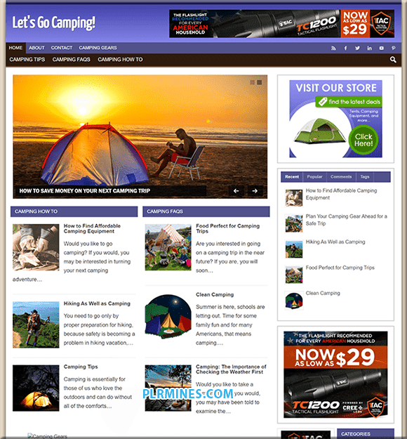 Camping-Tipps PLR-Website