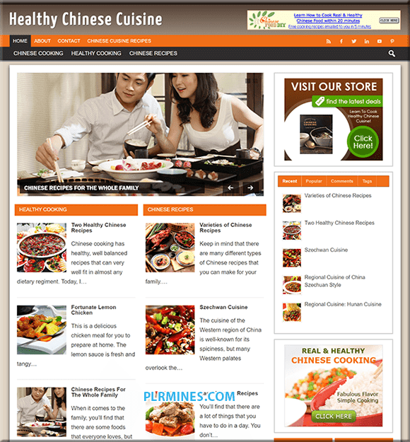 Chinese Cuisine PLR Nischen-Blog