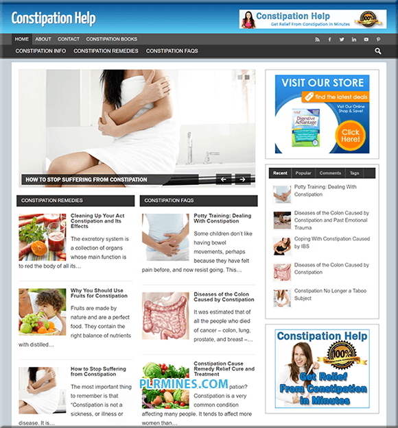 Constipation Help Nische PLR Blog