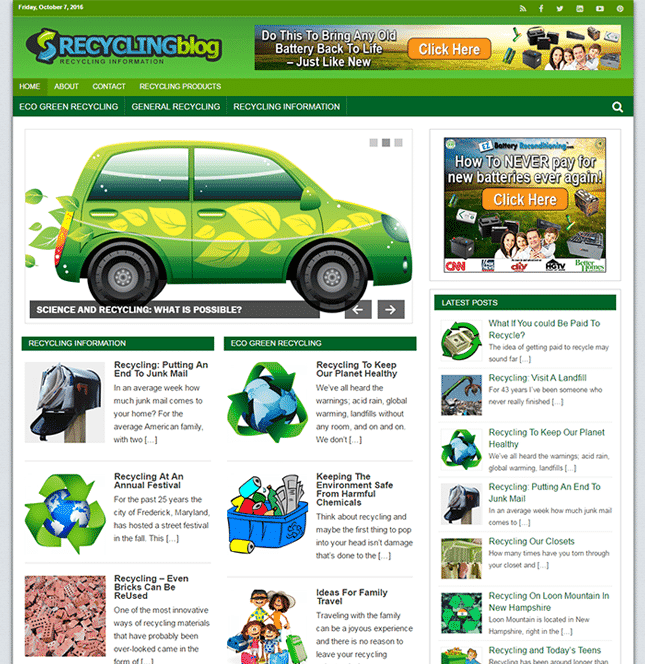 Recycling PLR Blog