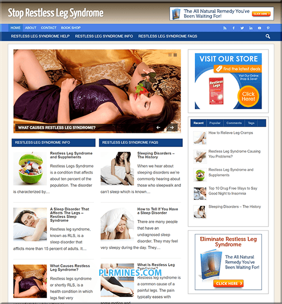 WordPress-Blog zum Thema Restless Leg Syndrome