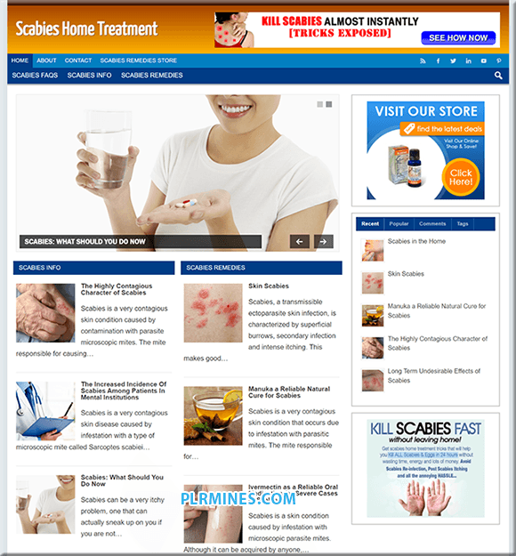 Scabies-Behandlung WordPress-Webseite