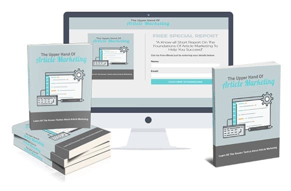 Die obere Hand des Artikels Marketing