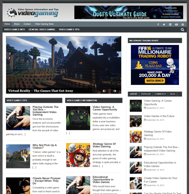 Video Gaming PLR Blog